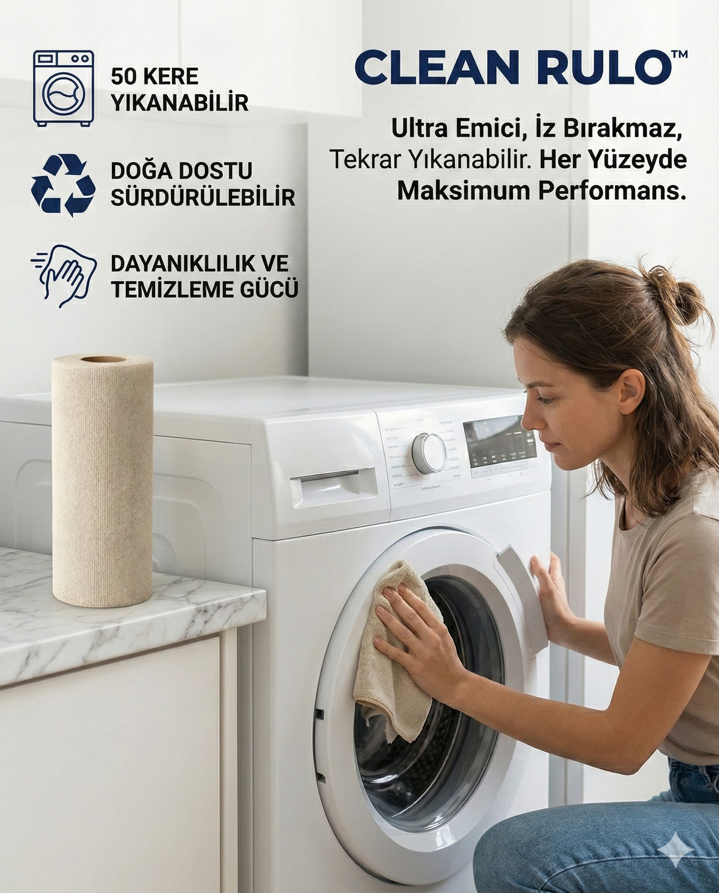 Clean Rulo™ Mikrofiber Rulo Havlu